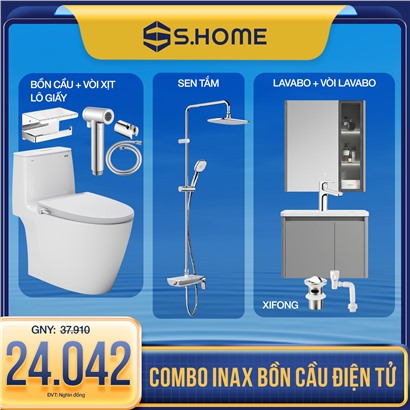 Combo INAX bồn cầu điện tử